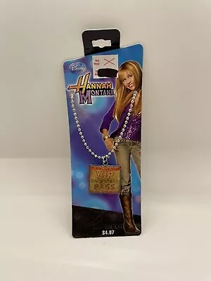 NWT Disney Hannah Montana VIP Backstage Pass Necklace W/ Blue Chain Jewelry Gift • $12.99