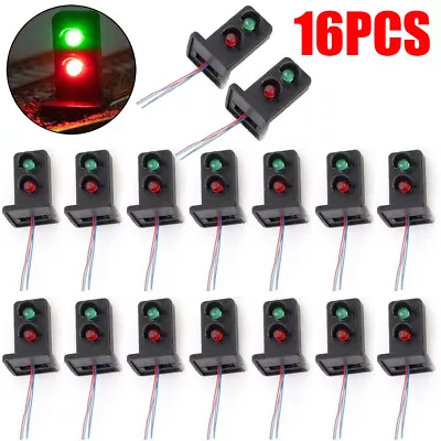 16PC HO/OO Scale Model Signals 2Lights Train Railroad LED Signal Lamp Green/Red • $21.98