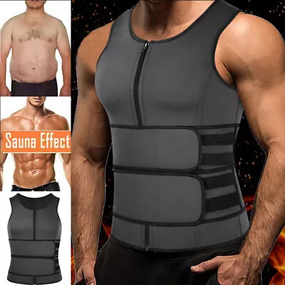 $27.99 • Buy Men's Neoprene Waist Trainer Sweat Sauna Suit Vest Tops Weight Loss Body Shaper
