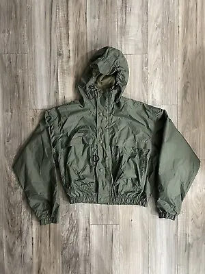 Columbia Green Fishing Wading Jacket Cropped Waist With Hood Men's Size M • $99