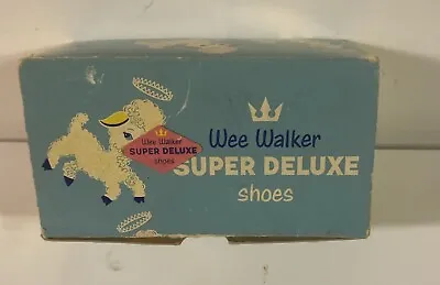 Wee Walker Super Deluxe Baby Shoes White Leather In Original Box 1950 Size 3 VTG • $19.99