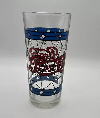 Vintage Pepsi Cola Stained Glass Tiffany Style Drinking Glass 1970s  • $6