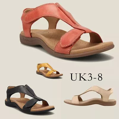 Ladies Casual Orthopedic Wedge Summer Sandals Walking Slingback Shoes UK • £9.39