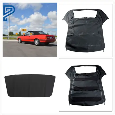 Fit For BMW 3-Series E30 Convertible Soft Top 1986-1993 Black Plastic Window • $180.23