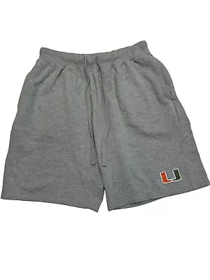 Miami Hurricanes Vintage Grey Fleece Shorts Men’s Size Medium 10” Inseam Champs • $19.99