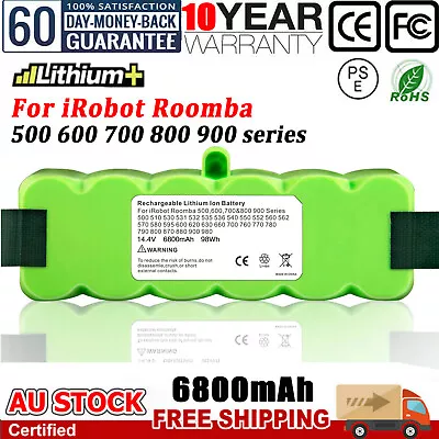 6800mAh 14.4V Li-ion Battery For IRobot Roomba 500 600 700 800 650 510 530 Brush • $40.99