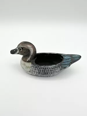 Vintage Ceramic Small Duck Flower Pot Planter Duck Figurine Hand Painted • $10