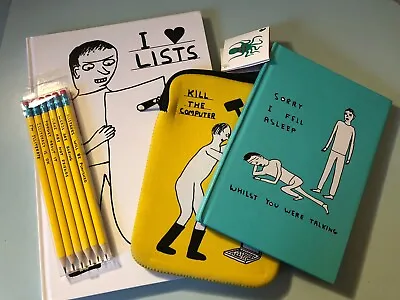 David Shrigley Bundle - Notebooks Pencils Tablet Sleeve • £20