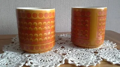 2 Hornsea Saffron Jars Vases Flower Pots Storage • £8