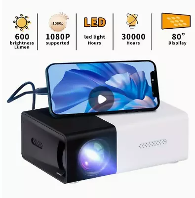 HD Mini Projector Portable Outdoor Movie Projector Compatible With USB Bundle • $44.99