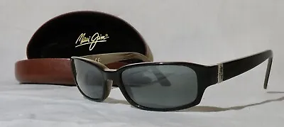 Maui Jim MJ 220-02 Peahi Sunglasses 56-17-135 Black Plastic Sold For Frames • $49.99