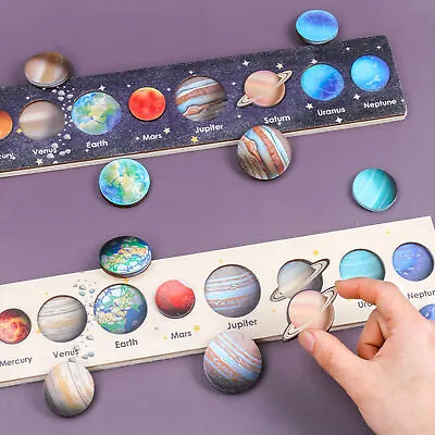 $16.66 • Buy Solar System Puzzle Toys Wooden Planets Jigsaw Thinking Training Fun Toy Gifts