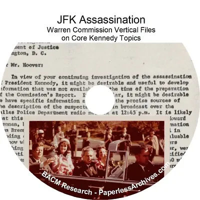 JFK Assassination - Warren Commission Vertical Files On Core Kennedy Topics • $25.56