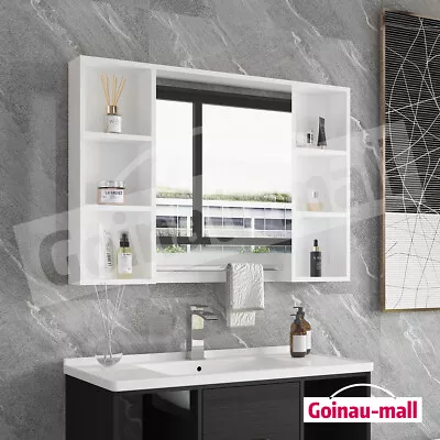 Bathroom Mirror Cabinet Medicine Shaver Storage Organiser Vanity Wall Mounted • $119.39