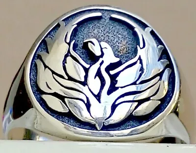 $90 • Buy Solid Sterling Silver 925 Rising Phoenix Handmade 3D Ring