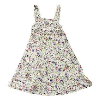 $20.23 • Buy Vintage 80s Storybook Heirlooms Floral Overall Dress Girls 6 Farmhouse Cottage