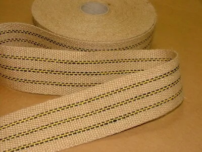 Black & Yellow 14lb 70mm Wide Extra Strong Woven Jute Chair Upholstery Webbing • £5.49