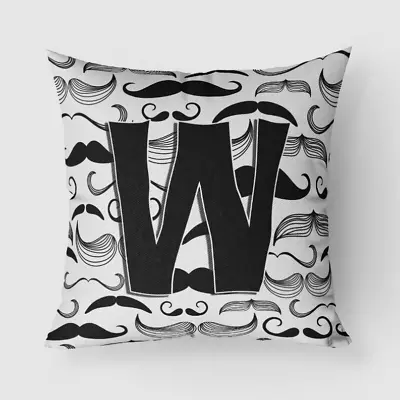 Moustache Initial Fabric Decorative Pillow  Letter W • $46.68