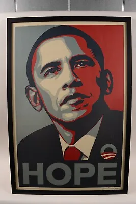 Shepard Fairey Obama HOPE Print Signed By Artist. Excellent Condition Framed. • $3500