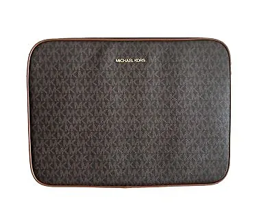 NWT Michael Kors Jet Set Travel Large Laptop Case Brown With Gold Hardware • $100