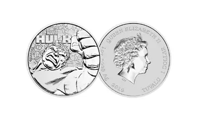 2019 Tuvalu $1 Marvel Hulk  1 Oz .999 Silver Coin • $28