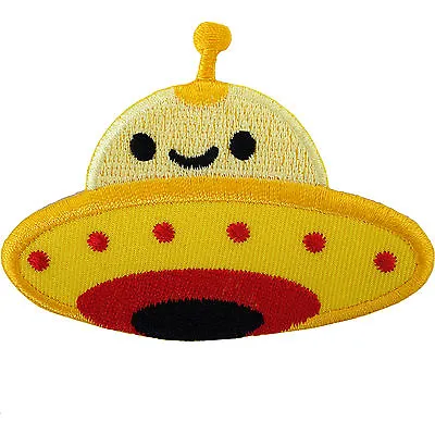 Alien Iron On Patch / Sew On Badge Embroidered Spaceship Space UFO Flying Saucer • £2.79