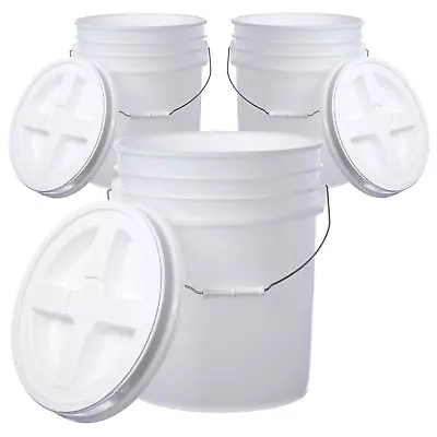 Hudson Exchange 5 Gallon (3 Pack) Bucket Pail Container With Gamma Seal Lid Foo • $99.99