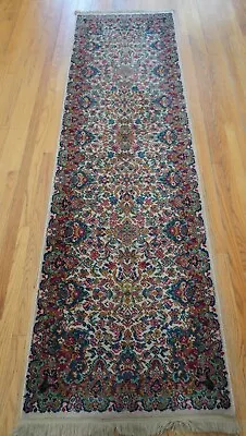 2'6 X 8'6 Authentic American Karastan 700-742 Floral Kirman Wool Runner Rug • $648