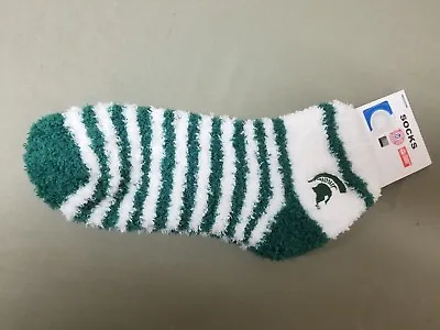 New Womens Michigan State Spartans Soft Fuzzy Slipper Socks. • $7.95