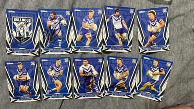 $70 • Buy Signed Canterbury Bankstown Bulldogs 2023 NRL Traders Team Set Cards 