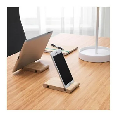 Universal Wooden Mobile Phone/Tablet Desk Stand Holder Wooden For Samsung IPhone • £2.69