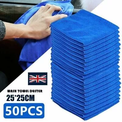 50x Large Microfibre Cleaning Auto Car Detailing Soft Cloths Towel Duster Wash • £9.99