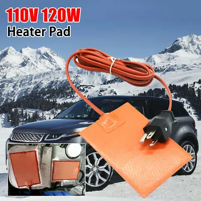 120W 110V Car Engine Oil Pan Sump Tank Heater Plate US Plug Silicone Heating Pad • $14.72