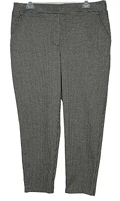 Nine West Mid Rise Legging Pull On Houndstooth Crop Pants Sz Large Short New • $29.99