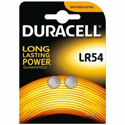 2x Durcell LR54 1.5 Volt Alkaline Battery 189 V10GA GP189 L1131 LR1130 A120 AG10 • £3.99