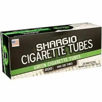 Shargio Green Menthol King Size KS Cigarette Filtered Tubes 5 Boxes (1000 Tubes) • $22.75