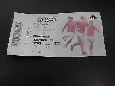 Manchester United V Southampton Ticket Stub 2016/17 • £3.99