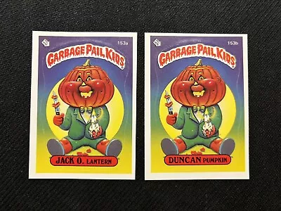 1986 Garbage Pail Kids Jack O. Lantern/Duncan Pumpkin OS4 153a/153b Pack Fresh! • $7.99