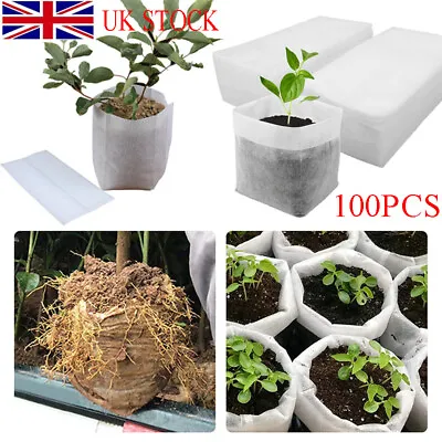 £5.59 • Buy 100x Biodegradable Non-woven Nursery Bag Pot Plant Grow Bags Fabric Pots Pouches