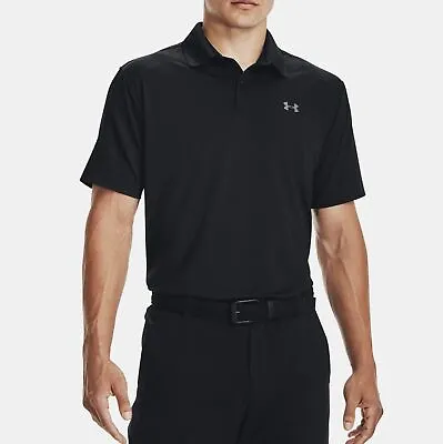 Under Armour Performance Polo Short Sleeve HeatGear Shirt Black Or Navy DEFECT • $19.95