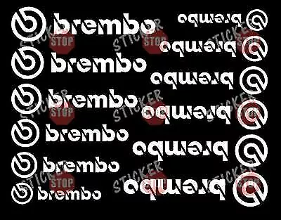 12 Brembo Decal Sticker Vinyl Caliper Brake White Heat Resistant 6 Sizes Pairs • $9.99