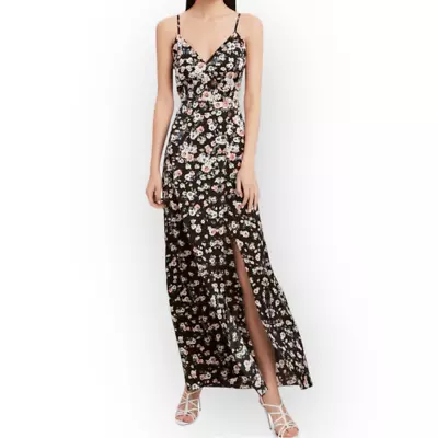 Intermix Raissa Silk Floral Print Maxi With Thigh High Slit Dress • $120