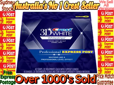 $18.95 • Buy Crest 3D Whitestrips PROFFESSIONAL Teeth Whitening 2x Treatment/Pouch = 4 Strips