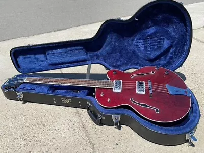 2005 Gretsch G6073 Electrotone Bass Burgundy Wine Red Stain W/ Guild Case 7.4 Lb • $1595