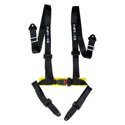 NRG Innovations SBH-4PC-SBK 4-Point Seat Belt Harness W Buckle Lock Black • $78.46