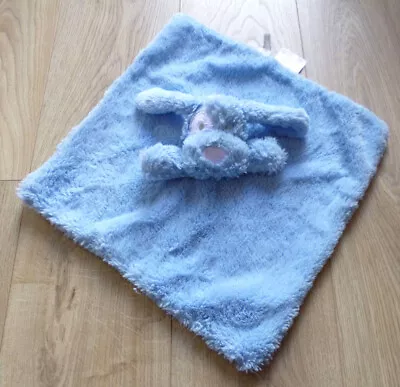 Toys Babies R Us Blue Puppy Dog Baby Rattle Comforter Blanket Soother Blankie • £14.99