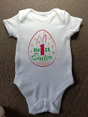 Handmade 'My 1st Easter' Baby Vest Age 0-3 Months • £3.50