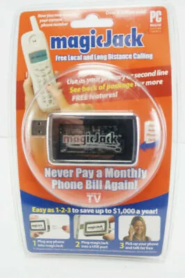 Magic Jack USB PC To Phone Local & Long Distance Free Calls Computer Sealed • $21