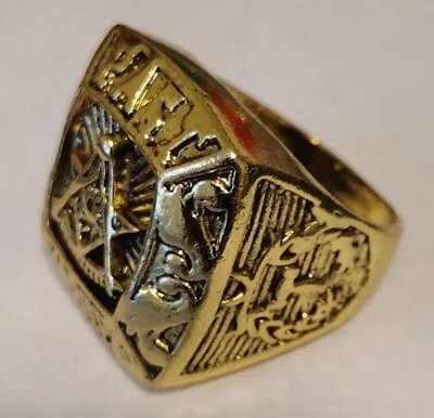 Vintage Gold Masonic Ring (Size 11) Master Mason PAST MASTER Freemason • $15.95