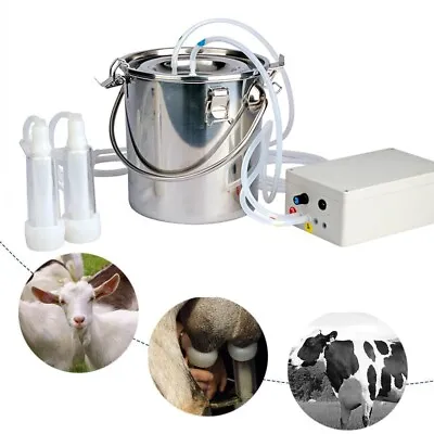 Electric Sheep Goat Cow Milker Vacuum Impulse Pump Dual Head Milking Machine 5L • $72.99